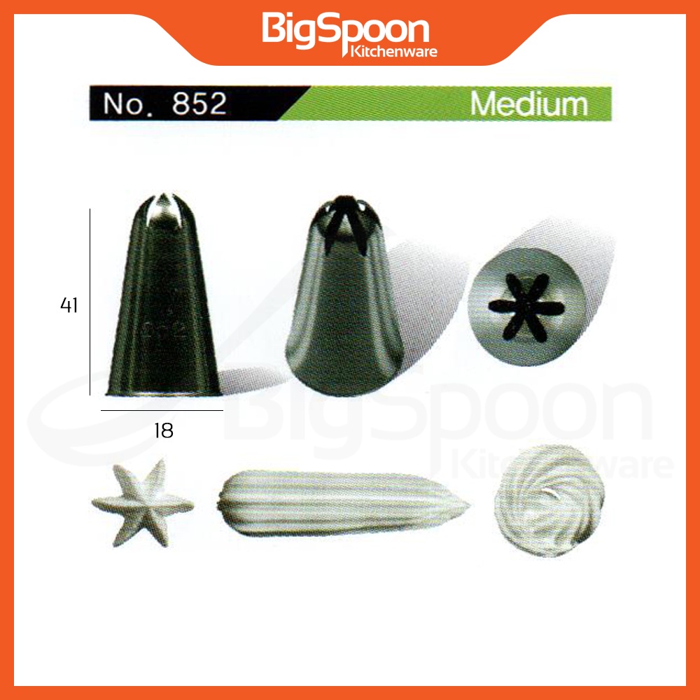 BAKECRAFT Drop Flower Icing Piping Nozzle | Stainless Steel Churros Nozzle | Piping Tip | Nozel Kek 
