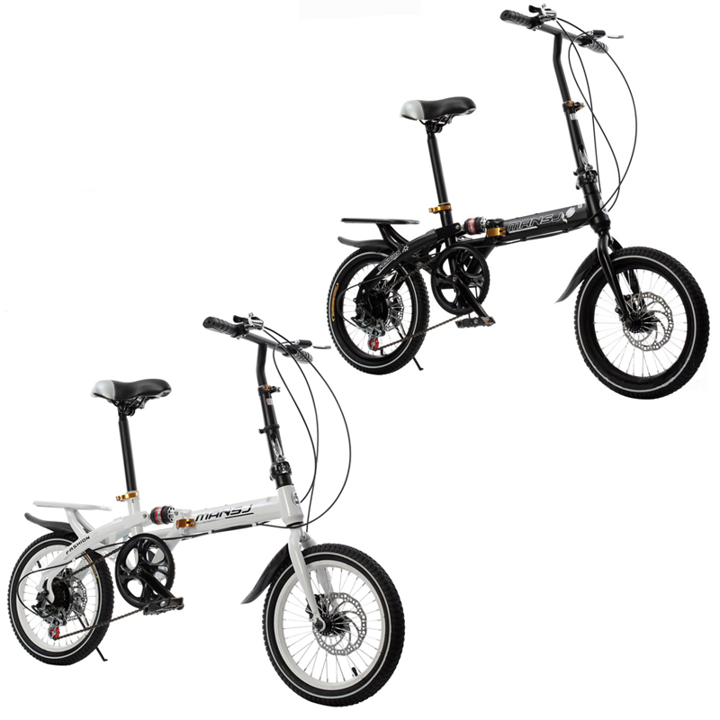 GDeal 16 Inch Folding Speed Bicycle Double Disc Brake For Children's Shock Absorber Bike