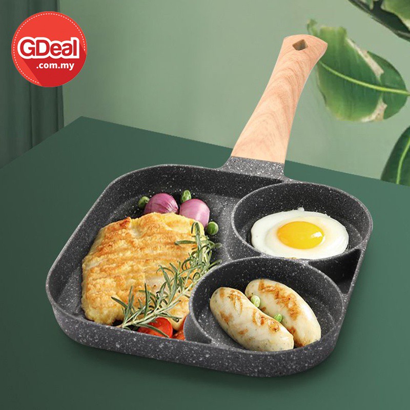GDeal 3 In 1 Non Stick Maifan Stone Breakfast Pan Quick And Easy Breakfast Cookware