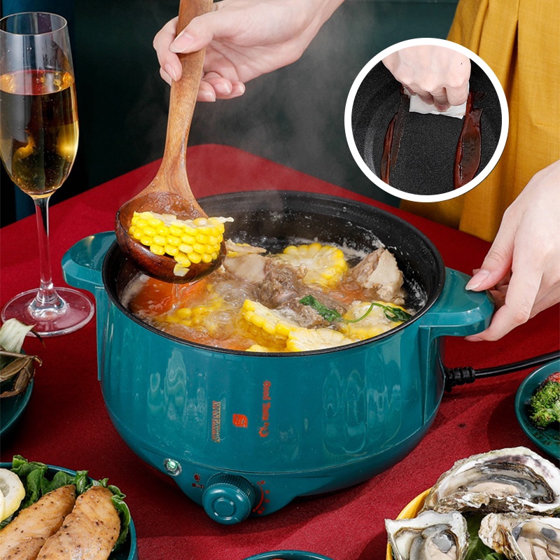 GDeal Student Dormitory Multi Functional Electric Cooker Steamboat Hot Pot With Steamer