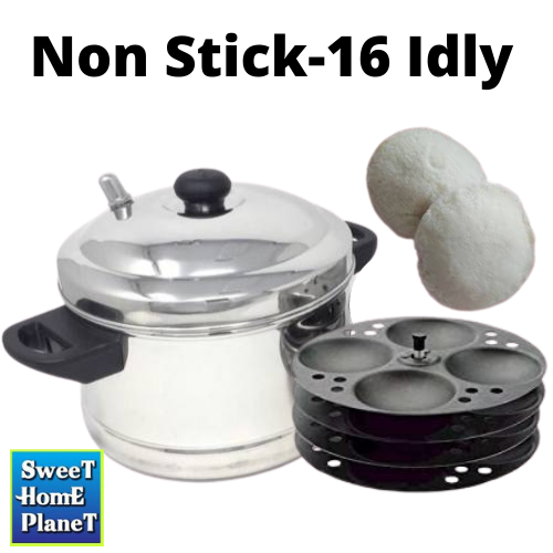 [Support Gas / Induction Stove] SIGNATURE Non Stick 16 Idly Pot 4 Idli Plate Induction and Gas Stove