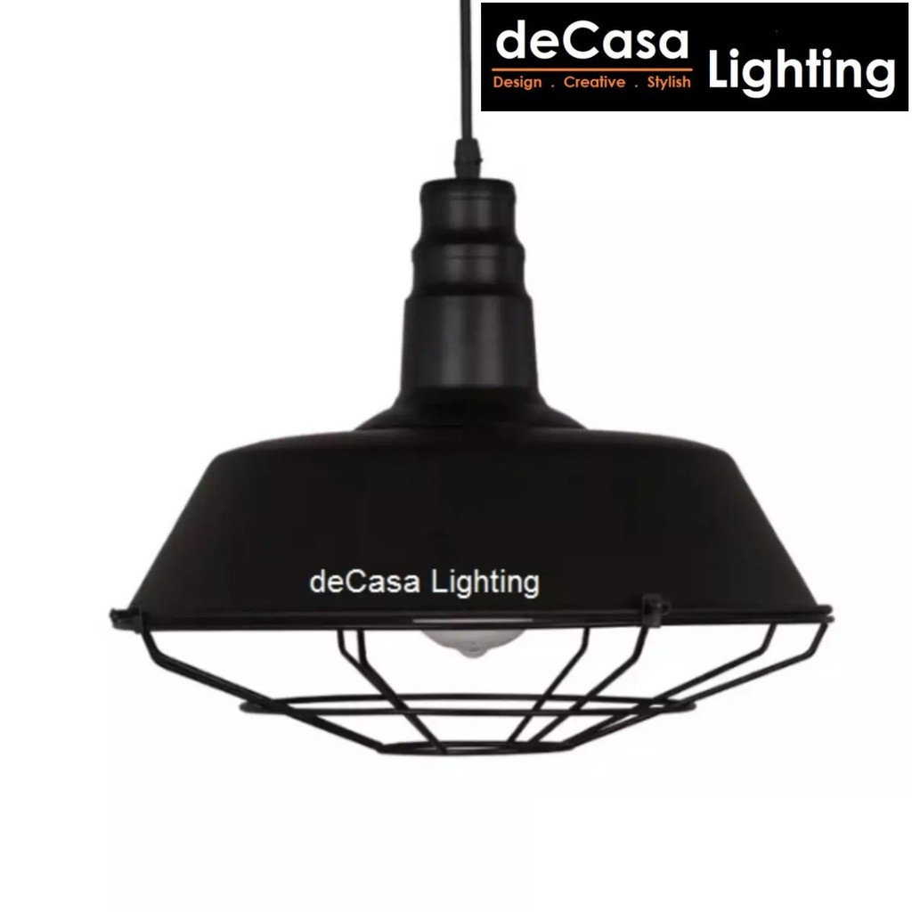 360mm Black Hanging Light DECASA LIGHTING Loft Pendant Light Lampu Gantung (LY-360-BK-NET)