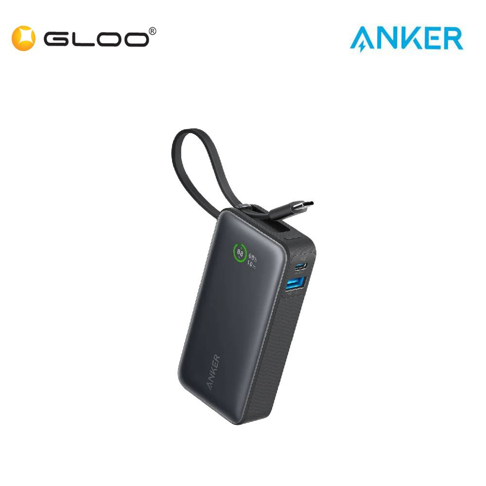 Anker A1259 Nano Power Bank 10K Portable Charger with Built-in USB C Cable - Black