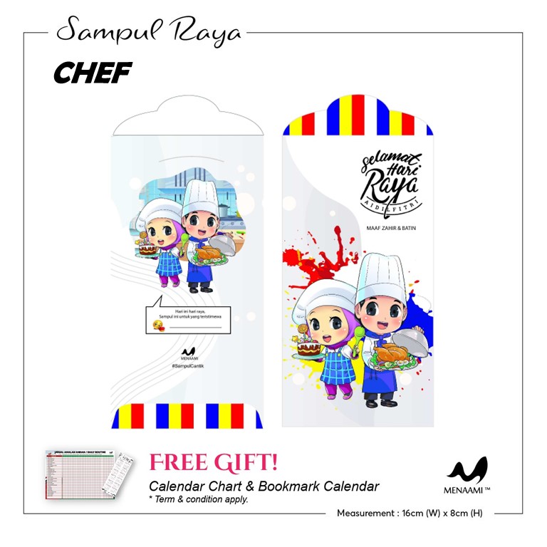 [ HQ 2025 ] CHEF SAMPUL RAYA CANTIK 35+5 FREE COMBO l ANGPAO MONEY ENVELOPE SPECIAL #MENAAMI