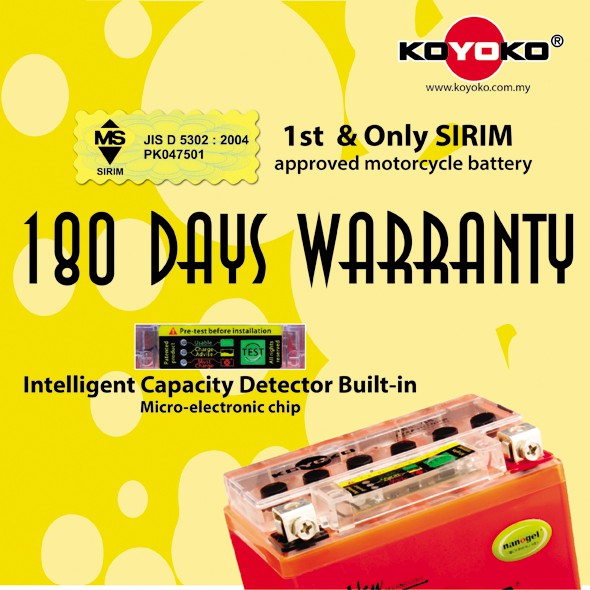 100% Original Koyoko G2 Nanogel Battery- YB10L , YB10L-BS , BX10 KAWASAKI250 VIRAGO KAWA250 VIRAGO25