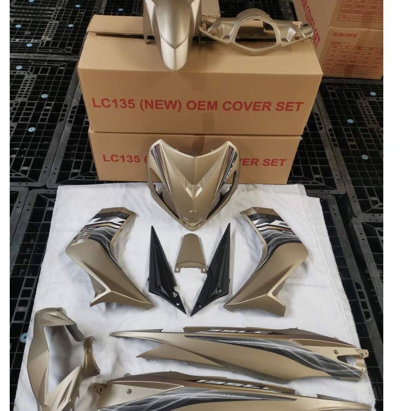 [Ready Stock] MATT NESCAFE GOLD Yamaha 135LC LC135 V1 V2 V3 V4 V5 V6 Emas Coverset OEM Body Limited 