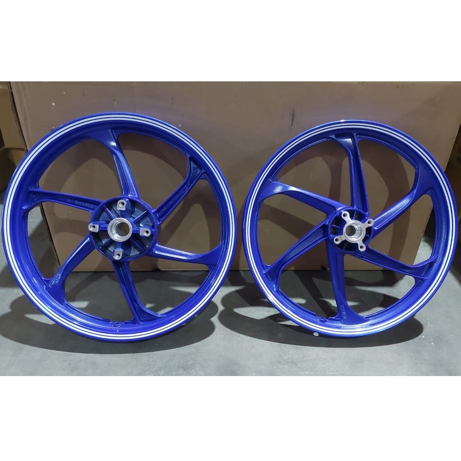 Original Yamaha HLY Y125ZR Y125Z 125ZR 125Z Sport Rim Depan Belakang OE 1.6x1.85 GP Biru
