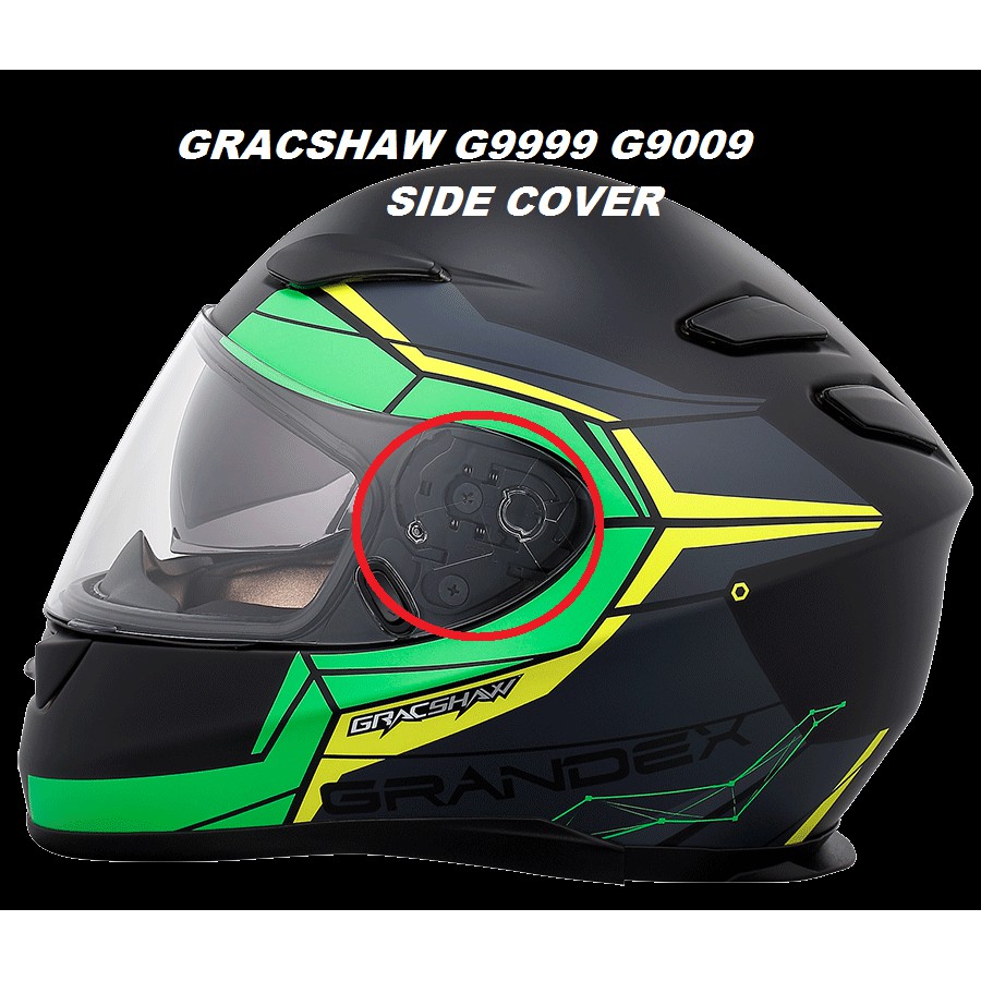 Original Gracshaw Grandex G9999 9999 G9009 Full Face Helmet FullFace Helmet Side Cover Visor Wizer G