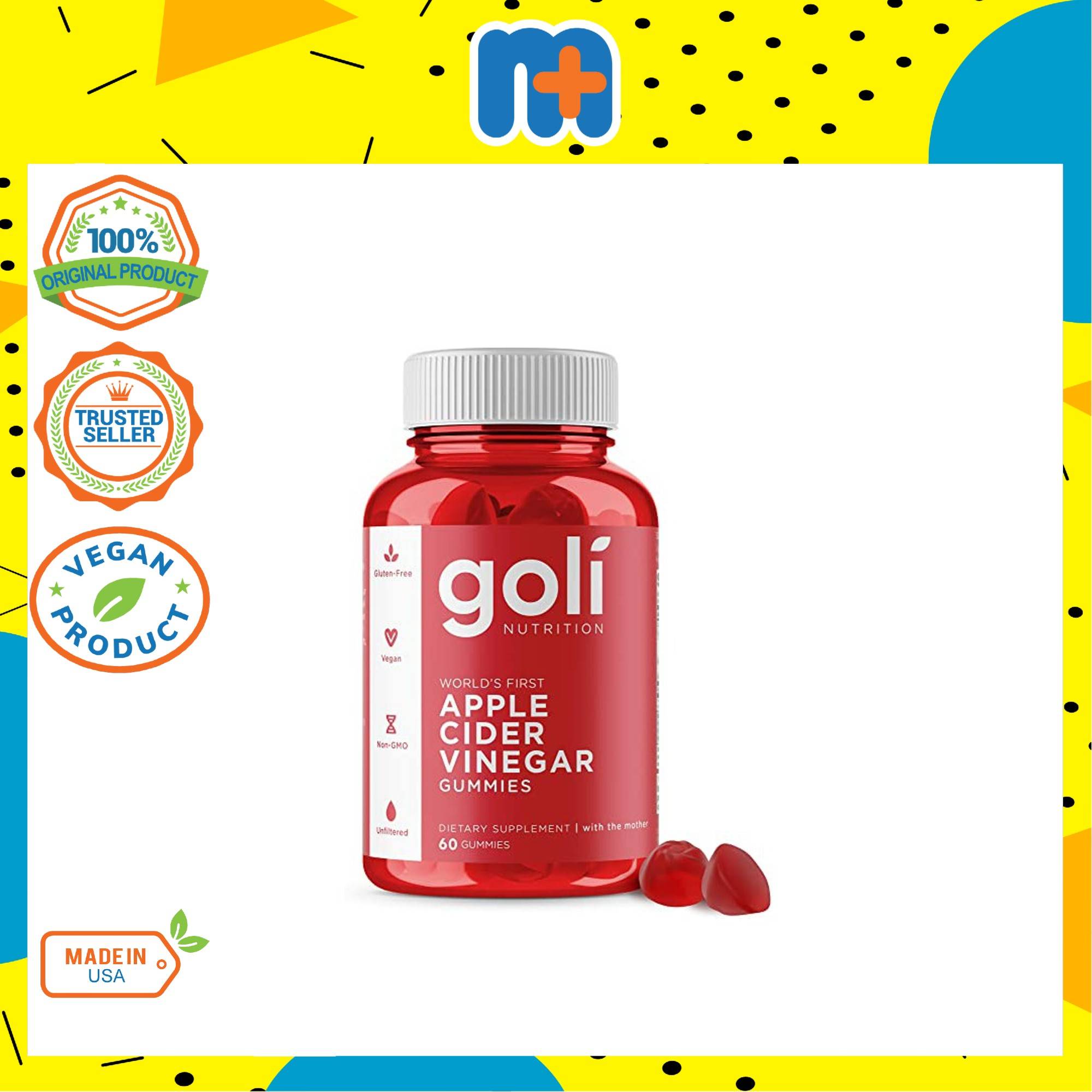 [MPLUS] GOLI NUTRITION APPLE CIDER VINEGAR GUMMIES 60S