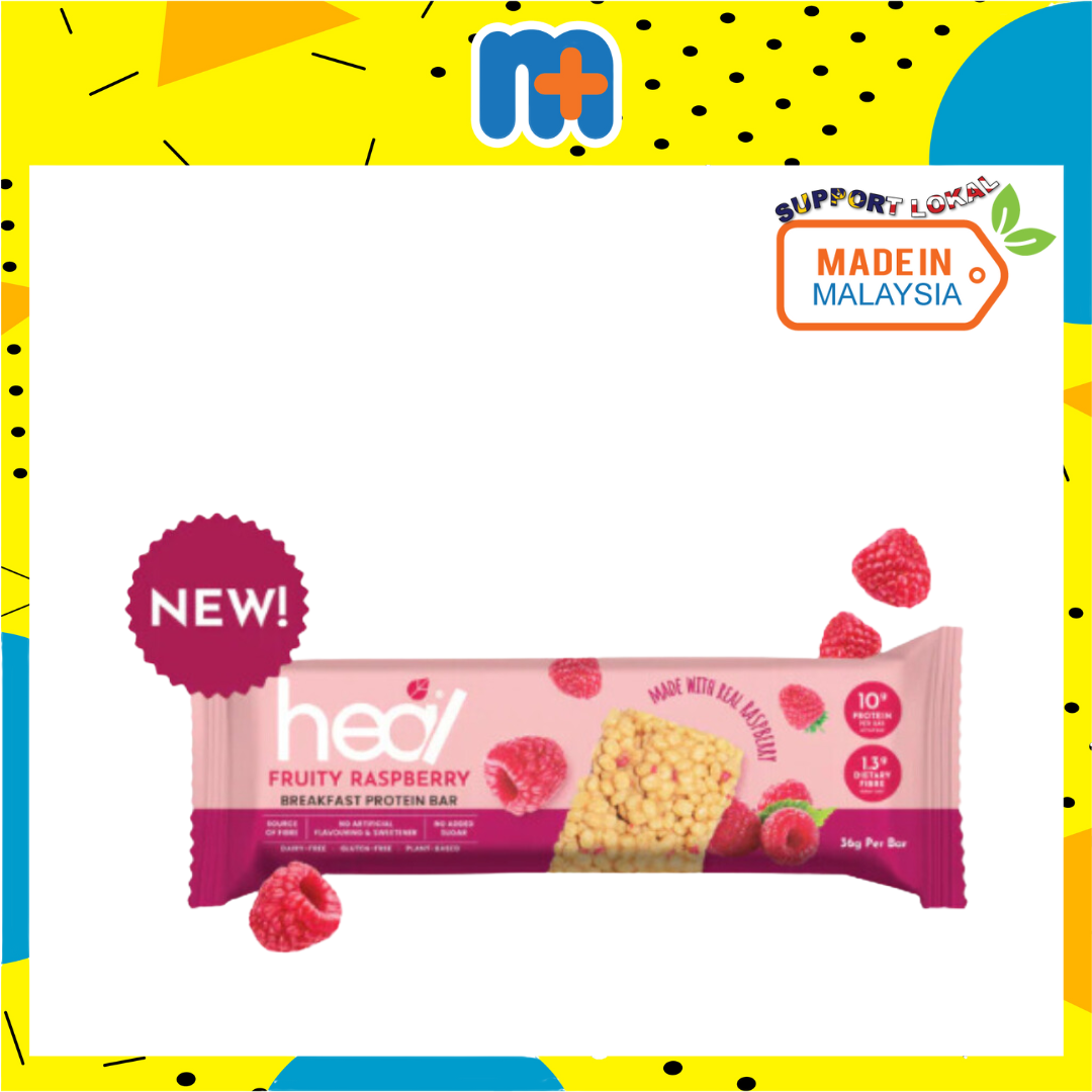 [MPLUS] HEAL NUTRITION FRUITY RASPBERRY BREAKFAST PROTEIN BAR 36G