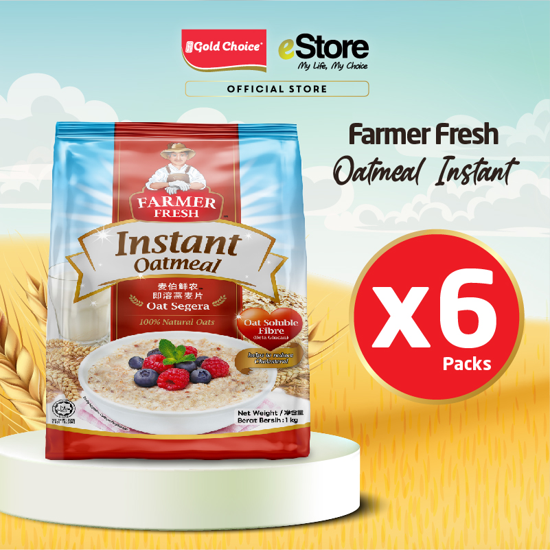 FARMER FRESH Oatmeal Instant - 1kg X 6 Packs [Oat]