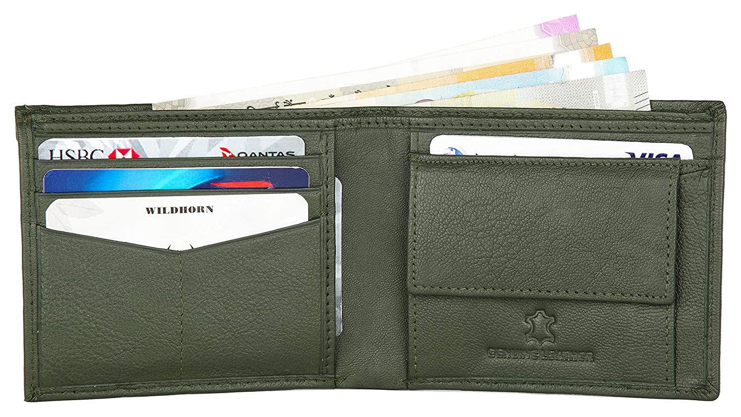 WildHorn RFID Protected 100 Genuine Leather Wallet for Men (Green) Green PGMall