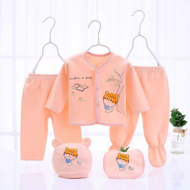 (0-3m) Newborn Gift Set 5 Piece Set Baby Clothing Gift Baby Hadiah Newborn Baju Raya