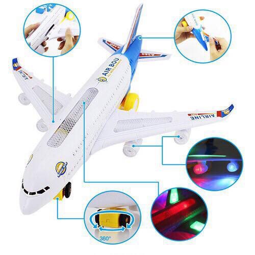 45cm airbus A380 aircraft Lights Sounds moving 360° electric Aeroplane Toys (readystock)